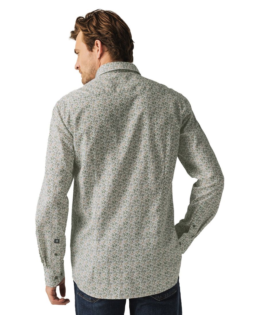 State of Art wijde fit overhemd groen geprint