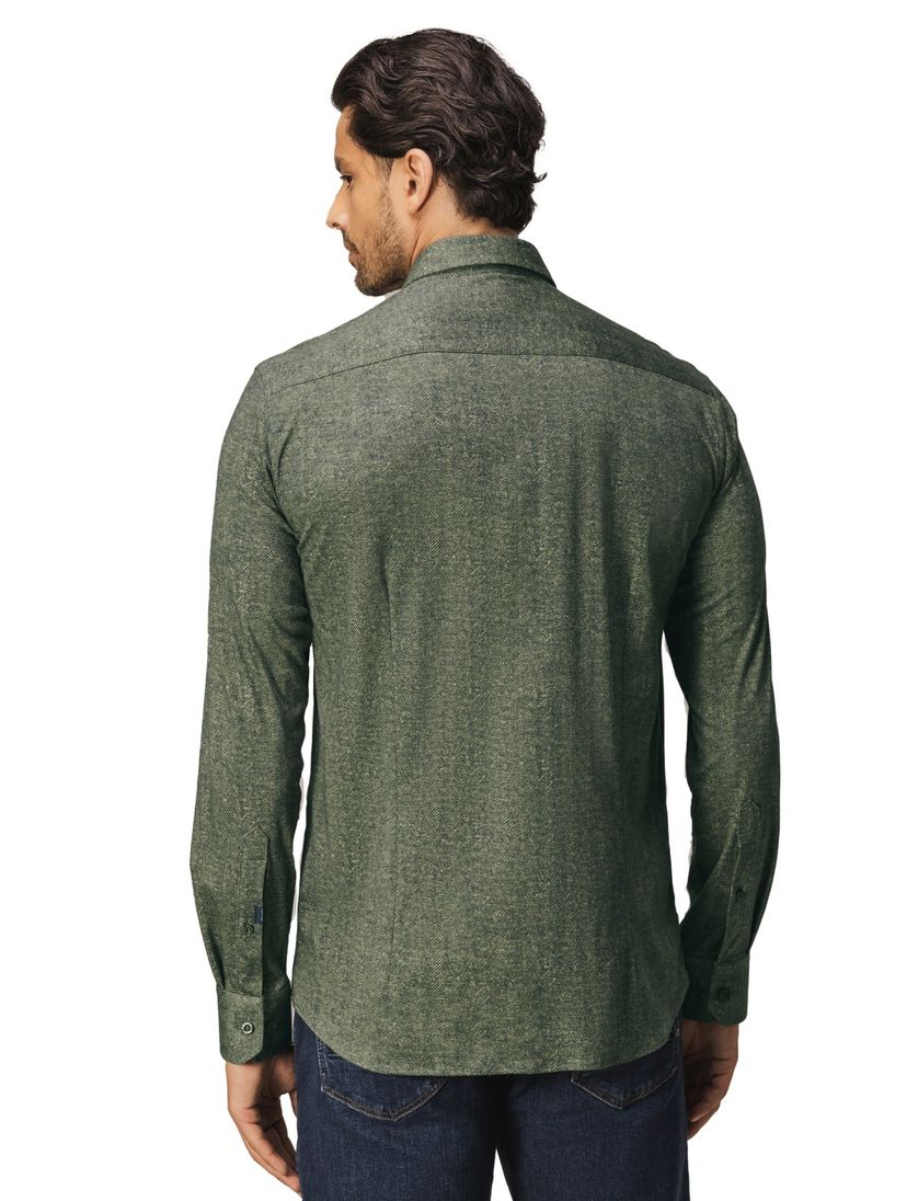 Overhemd State of Art groen visgraat button down boord