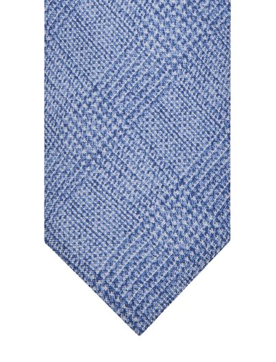 Profuomo Stropdas Profuomo licht blauw zijde geruit