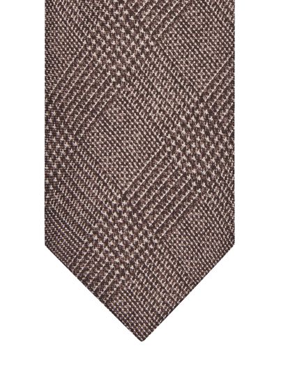 Profuomo Stropdas Profuomo bruin zijde geruit