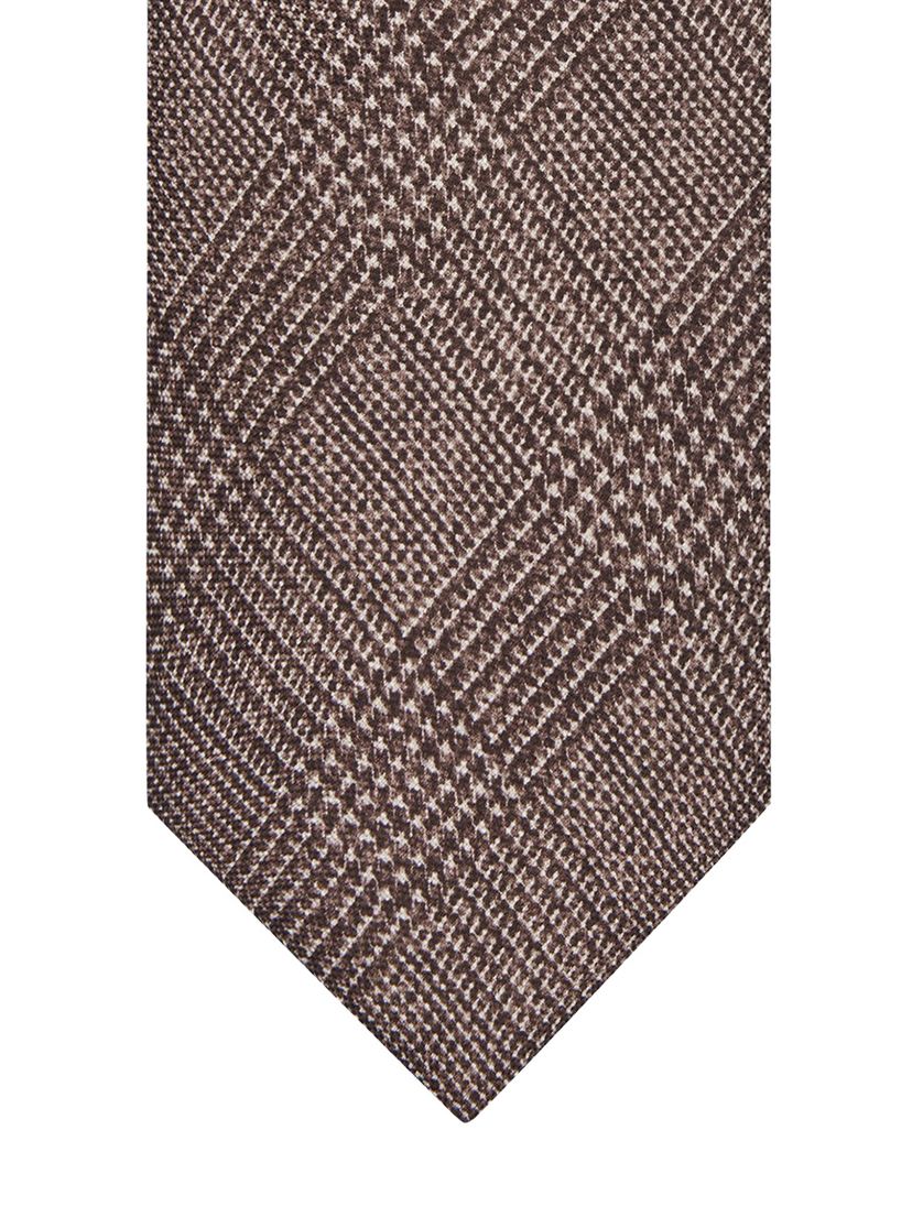 Stropdas Profuomo bruin zijde geruit