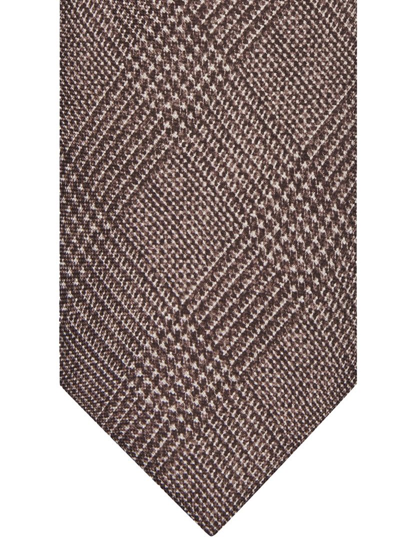 Stropdas Profuomo bruin zijde geruit