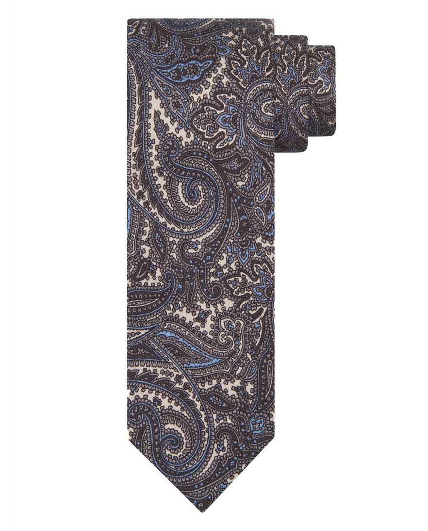 Profuomo stropdas grijs met print