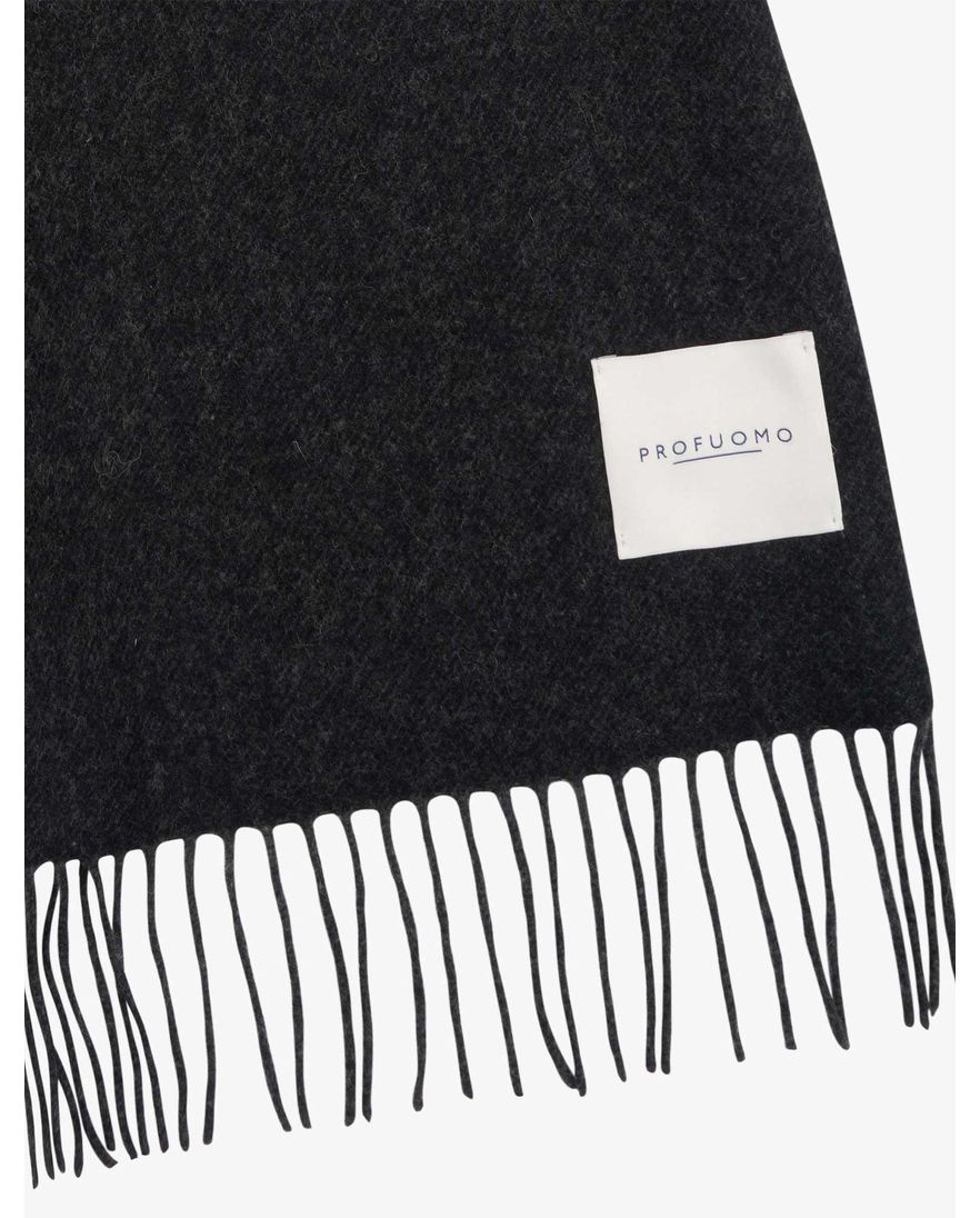 Profuomo sjaal zwart effen lamswol