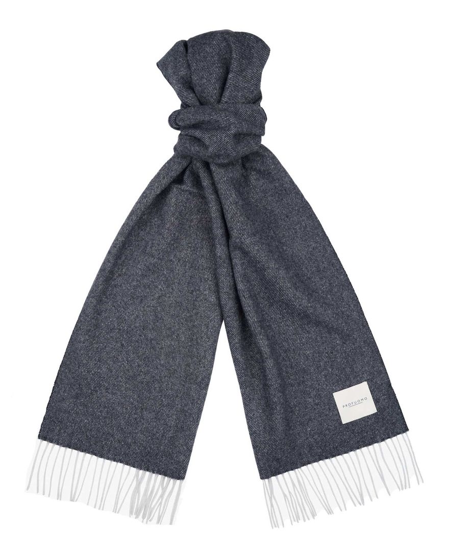 Profuomo sjaal blauw effen lamswol