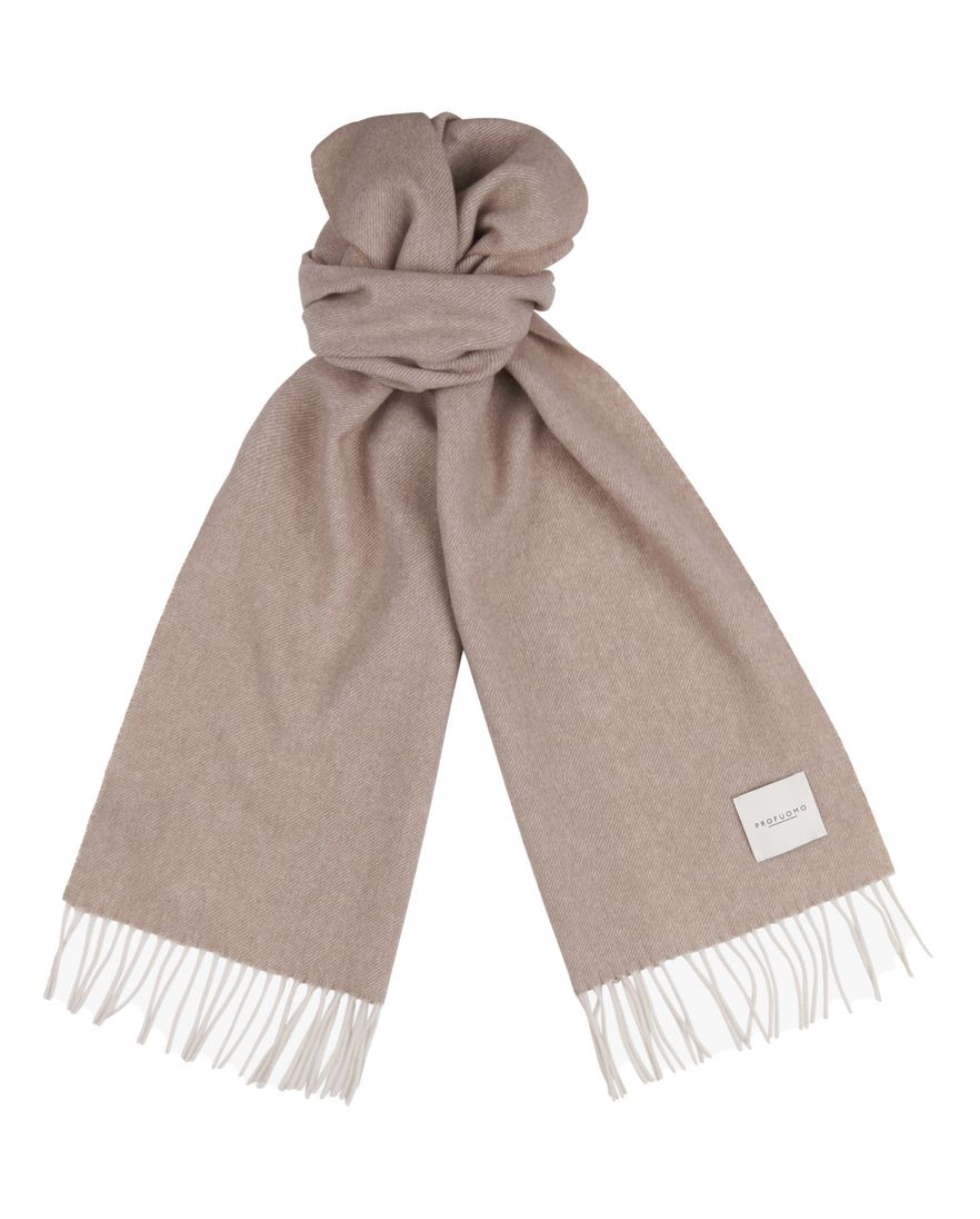 Profuomo sjaal beige effen lamwol