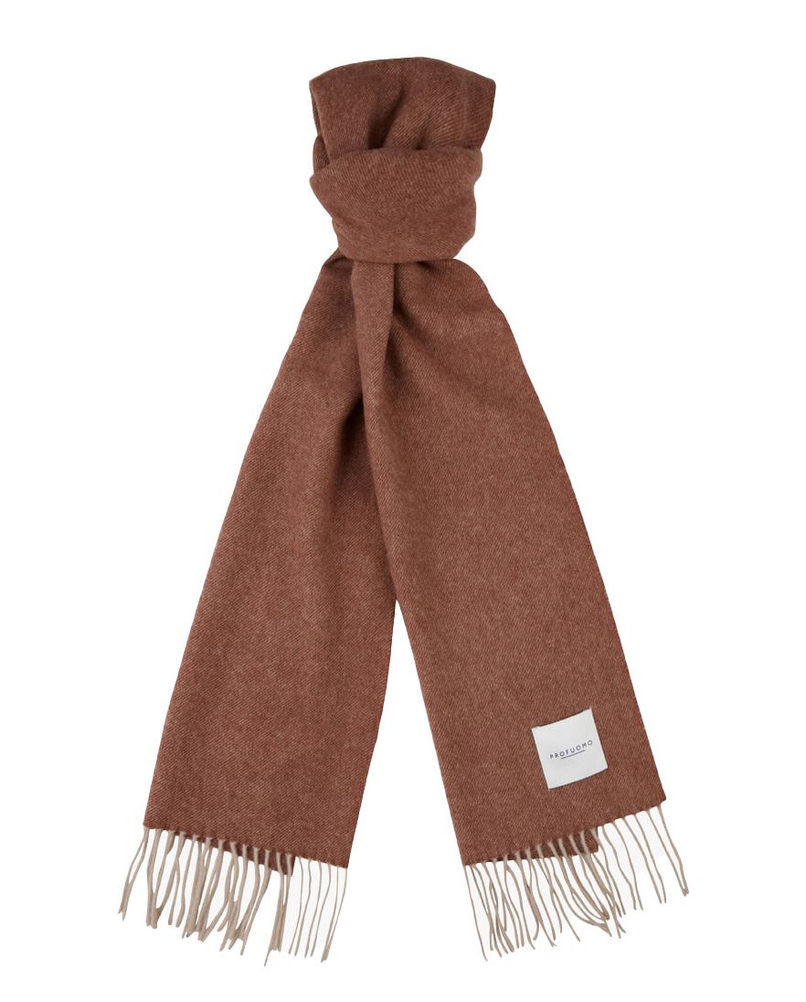 Profuomo lamswollen sjaal bruin effen