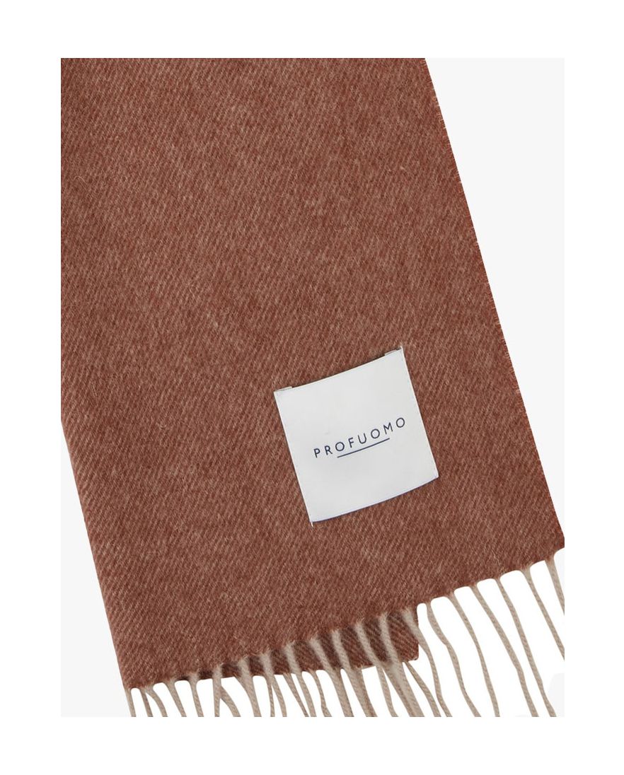 Profuomo lamswollen sjaal bruin effen