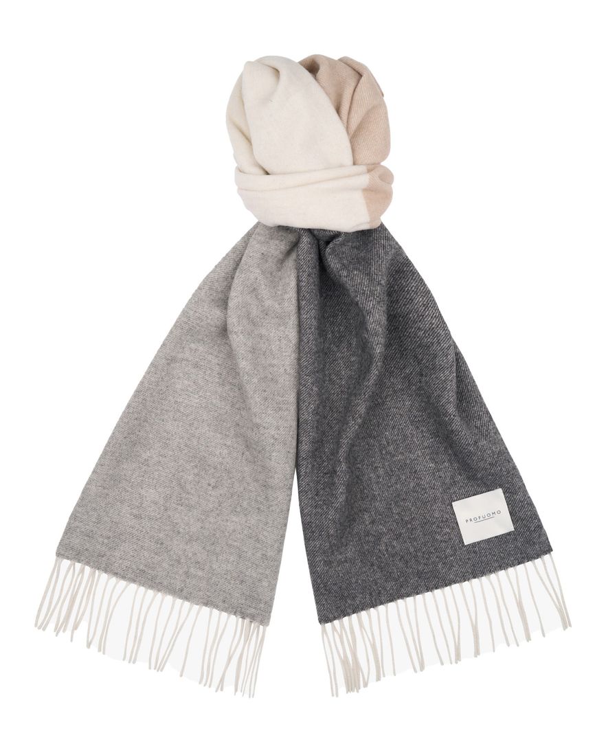 Profuomo sjaal grijs geprint lamswol