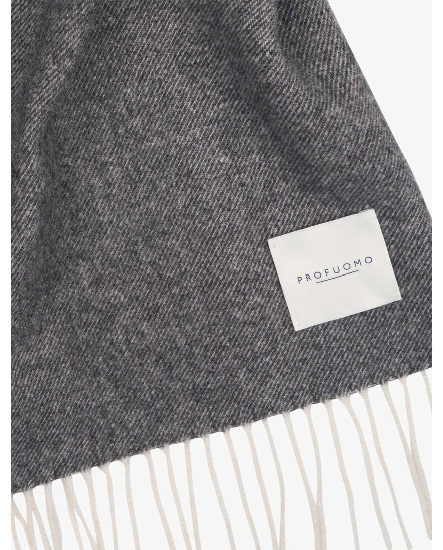 Profuomo sjaal grijs geprint lamswol