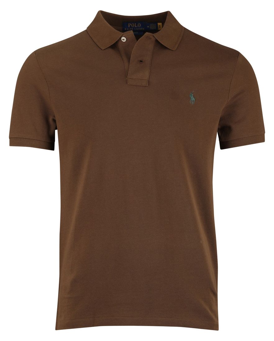 Polo Ralph Lauren polo bruin pique slim fit