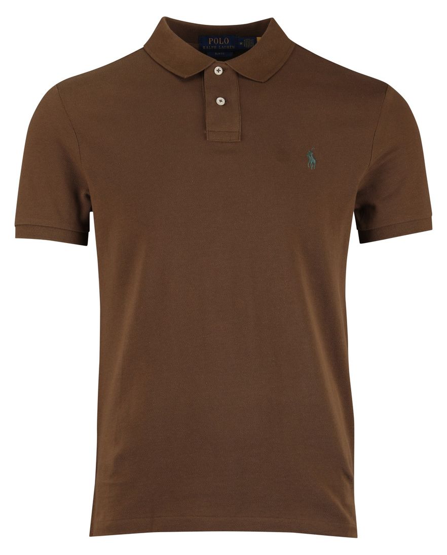 Polo Ralph Lauren polo bruin pique slim fit