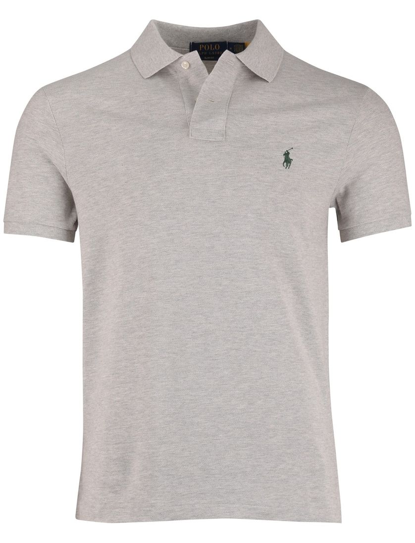 Slim fit Polo Ralph Lauren polo grijs pique