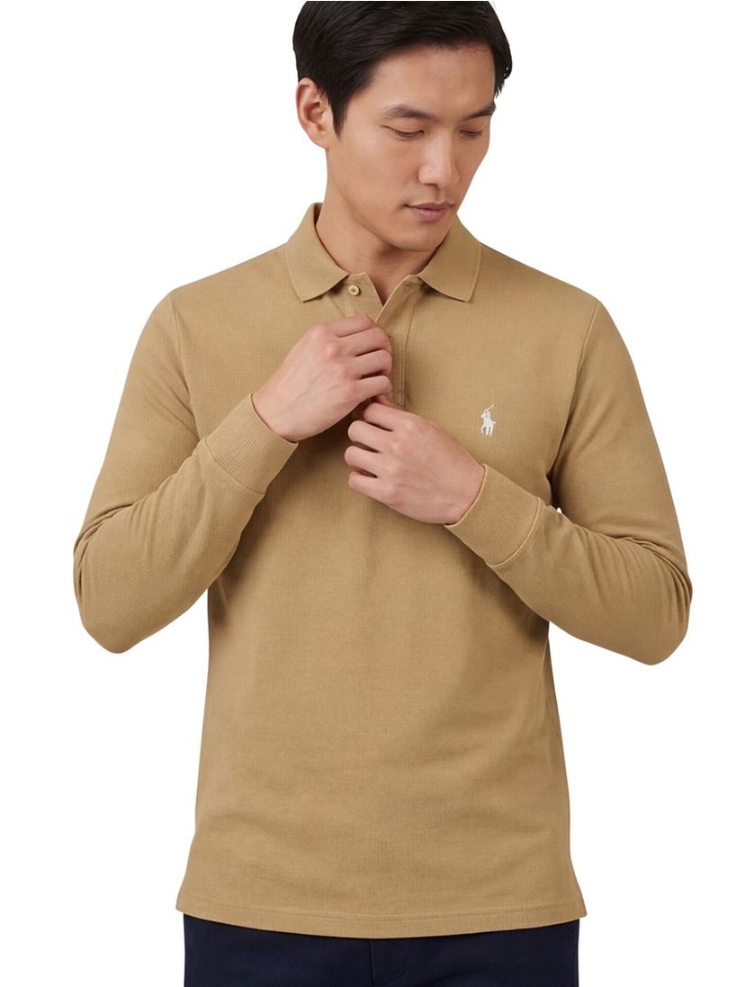 Polo ralph lauren polo camel katoen effen