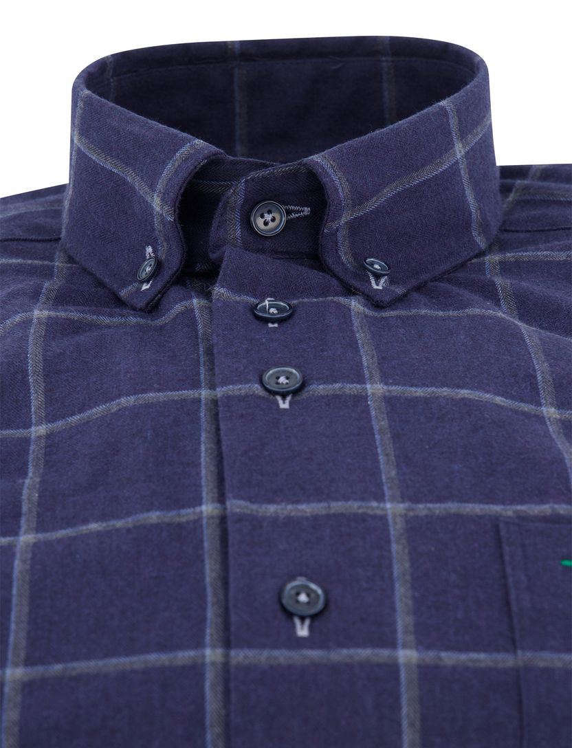 Casual overhemd Portofino regular fit donkerblauw geruit