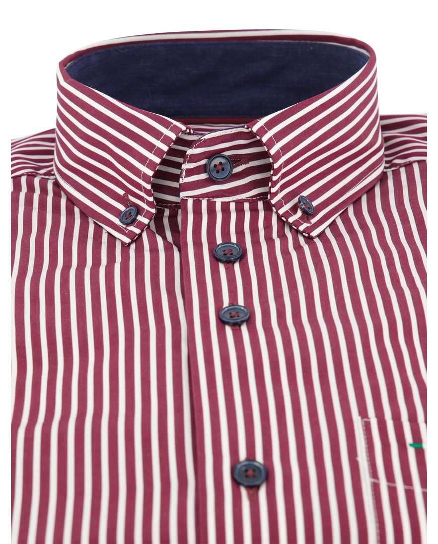 Portofino regular fit casual overhemd bordeaux
