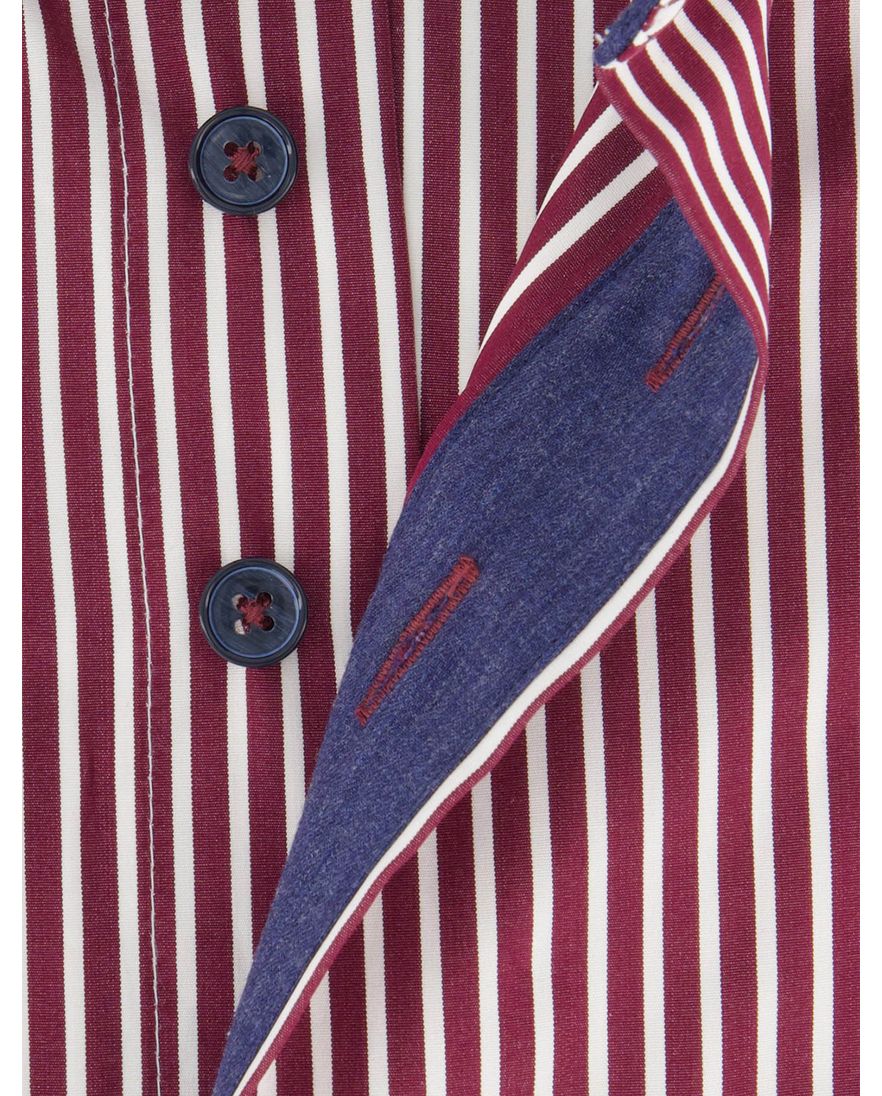 Portofino regular fit casual overhemd bordeaux