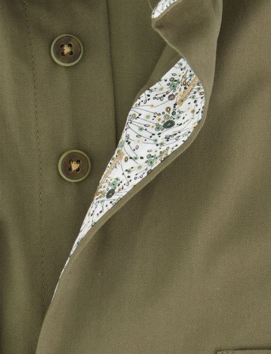 Normale fit Portofino effen groen overhemd