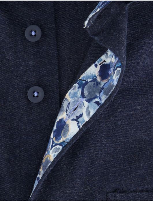 Effen overhemd Portofino donkerblauw katoen