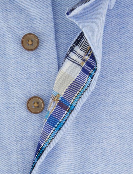 Portofino overhemd effen lichtblauw wijde fit