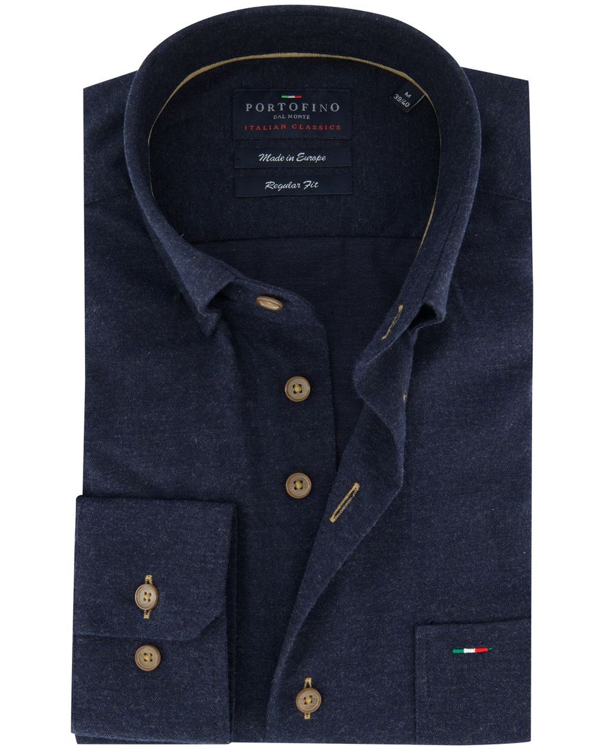 Normale fit overhemd Portofino donkerblauw
