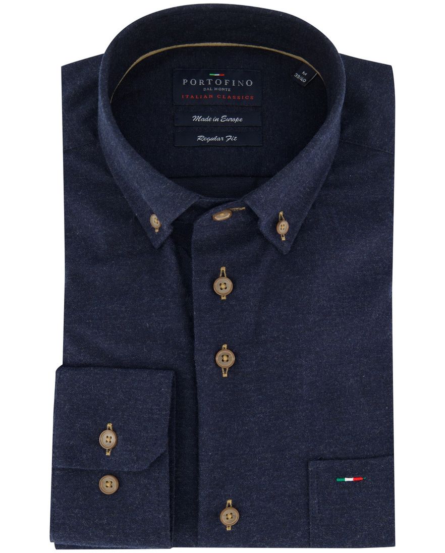Normale fit overhemd Portofino donkerblauw