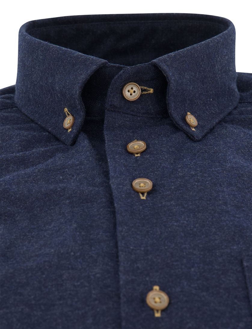 Katoenen donkerblauw overhemd Portofino