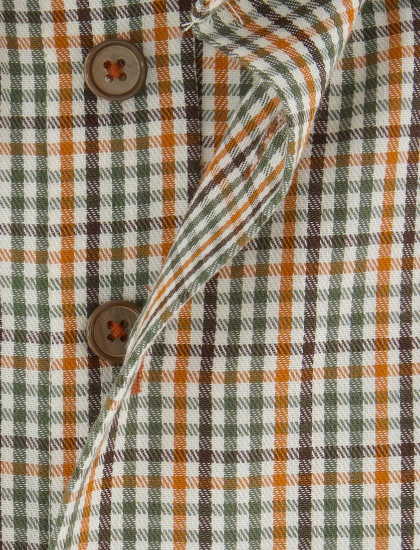 Portofino overhemd oranje wijde fit geruit