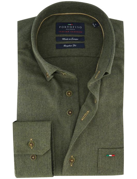 Portofino overhemd groen gemêleerd