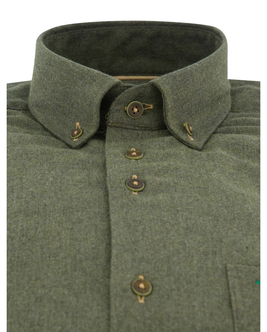 Portofino overhemd groen gemêleerd katoen