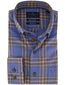 Portofino overhemd geruit normale fit blauw katoen
