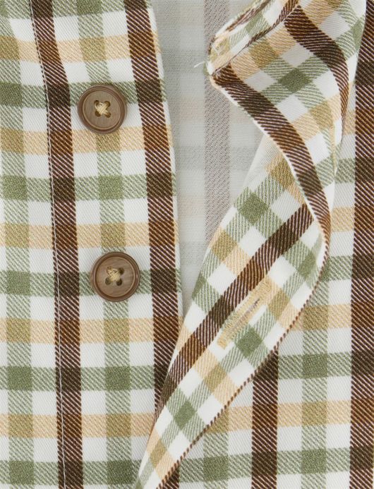 Geruit Portofino overhemd regular fit bruin groen