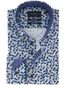 Geprint Portofino overhemd blauw katoen normale fit