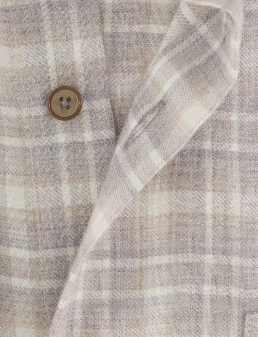 Normale fit overhemd Portofino geruit beige