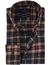 Portofino geruit flanel overhemd regular fit grijs