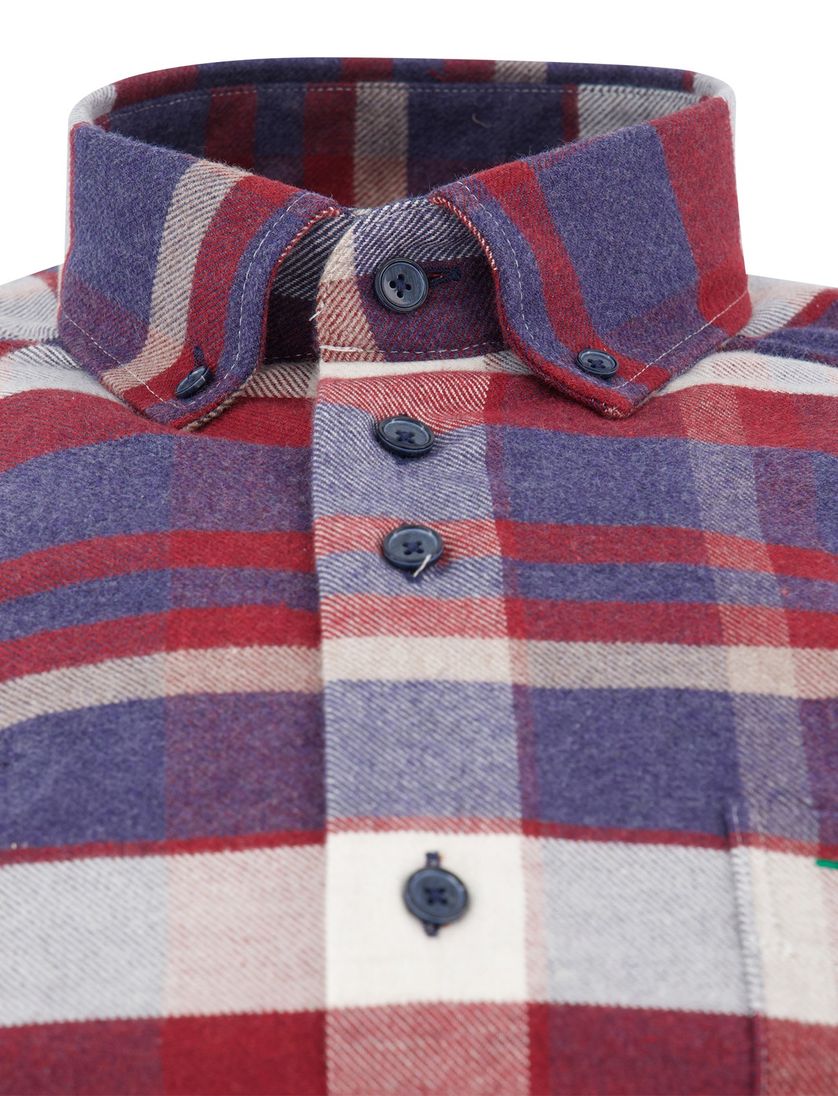 overhemd Portofino Regular Fit bordeaux flannel geruit