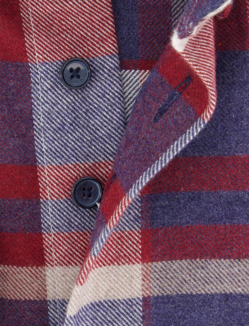 overhemd Portofino Regular Fit bordeaux flannel geruit