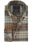 Portofino regular fit casual overhemd bruin flannel