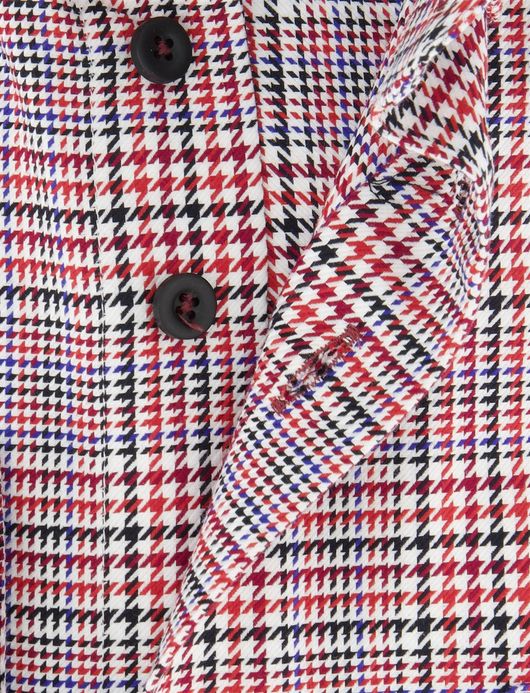 Portofino regular fit overhemd rood geruit katoen