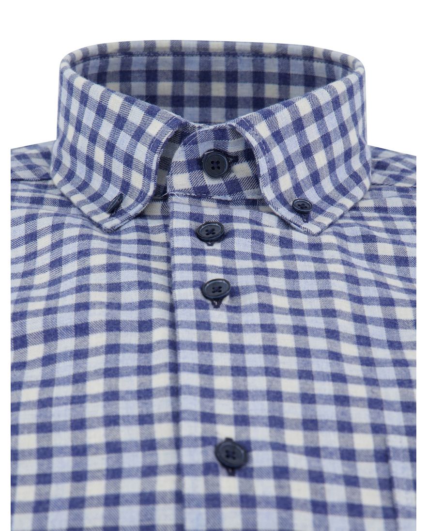 Portofino regular fit casual overhemd blauw geruit