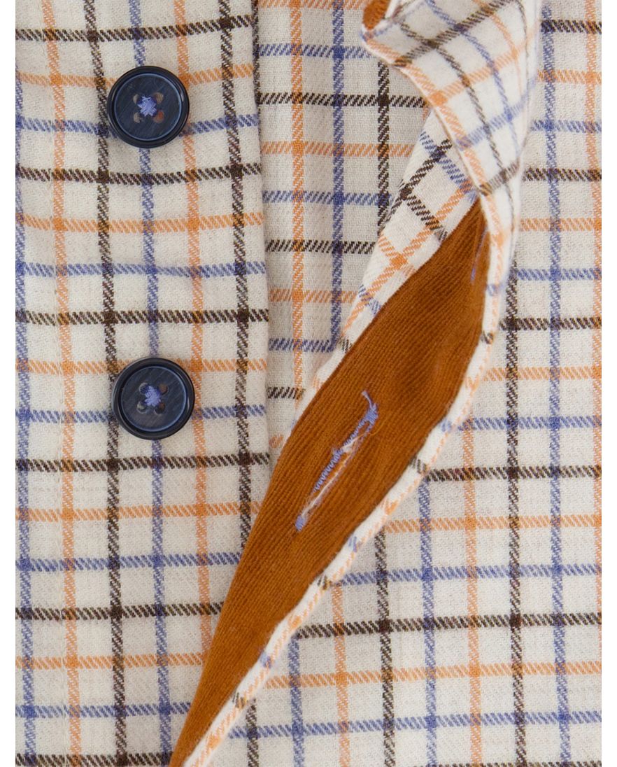 Portofino regular fit casual overhemd oranje geruit