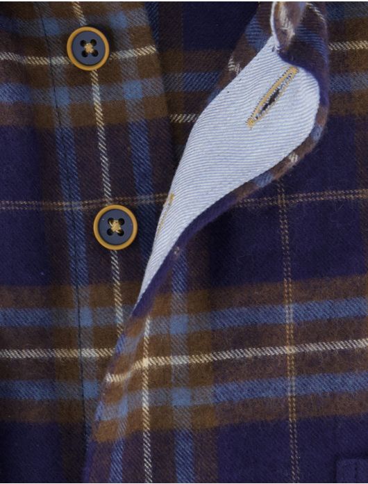 Geruit overhemd Portofino donkerblauw katoen