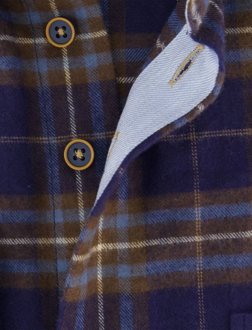 Katoenen geruit overhemd Portofino donkerblauw