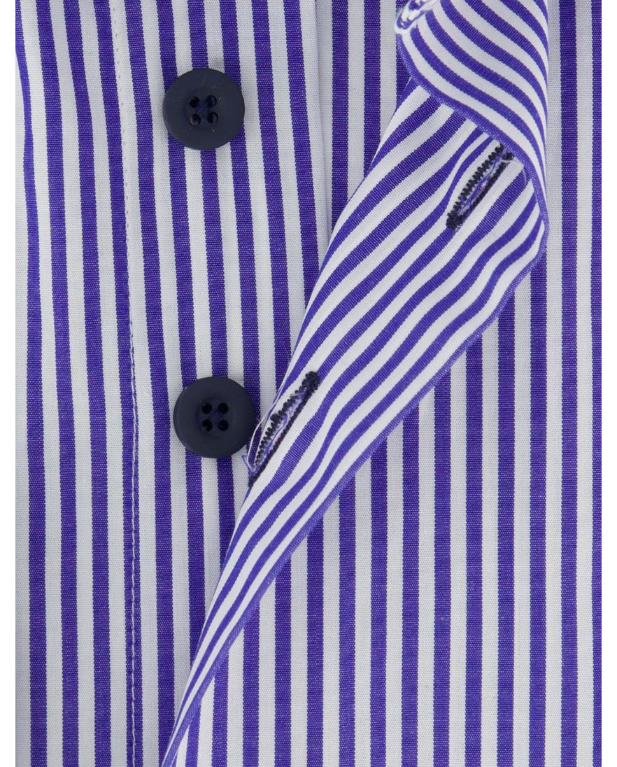 Portofino regular fit overhemd blauw gestreept