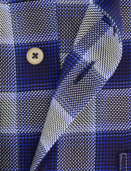 Normale fit geruit overhemd Portofino blauw