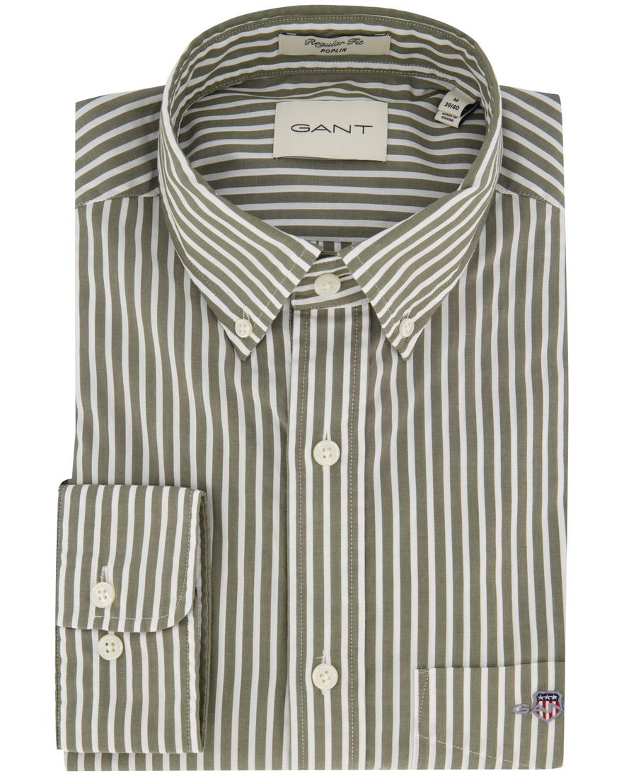 Gant Regular Fit casual overhemd groen gestreept