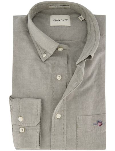 Gant casual overhemd Gant Regular Fit effen groen