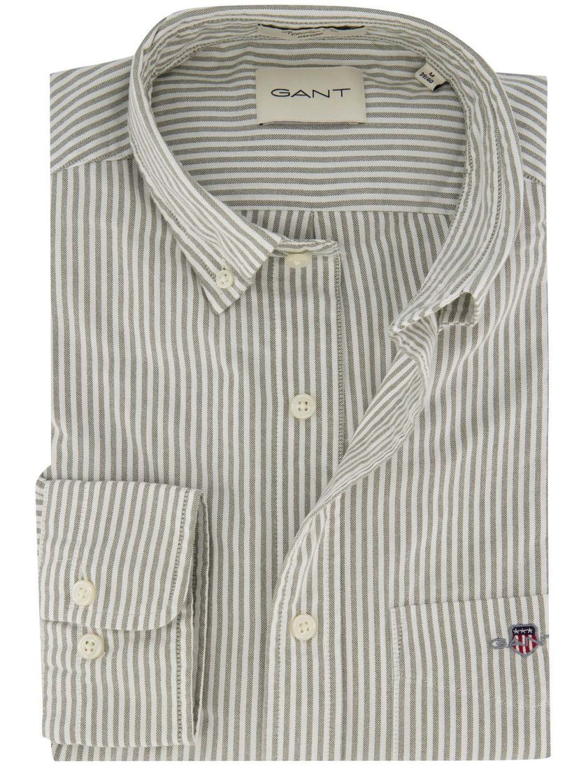 Casual overhemd Gant Regular Fit groen katoen