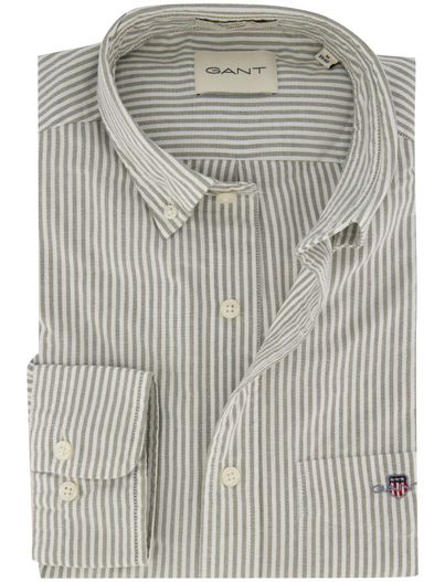Gant casual overhemd groen Gant Regular Fit