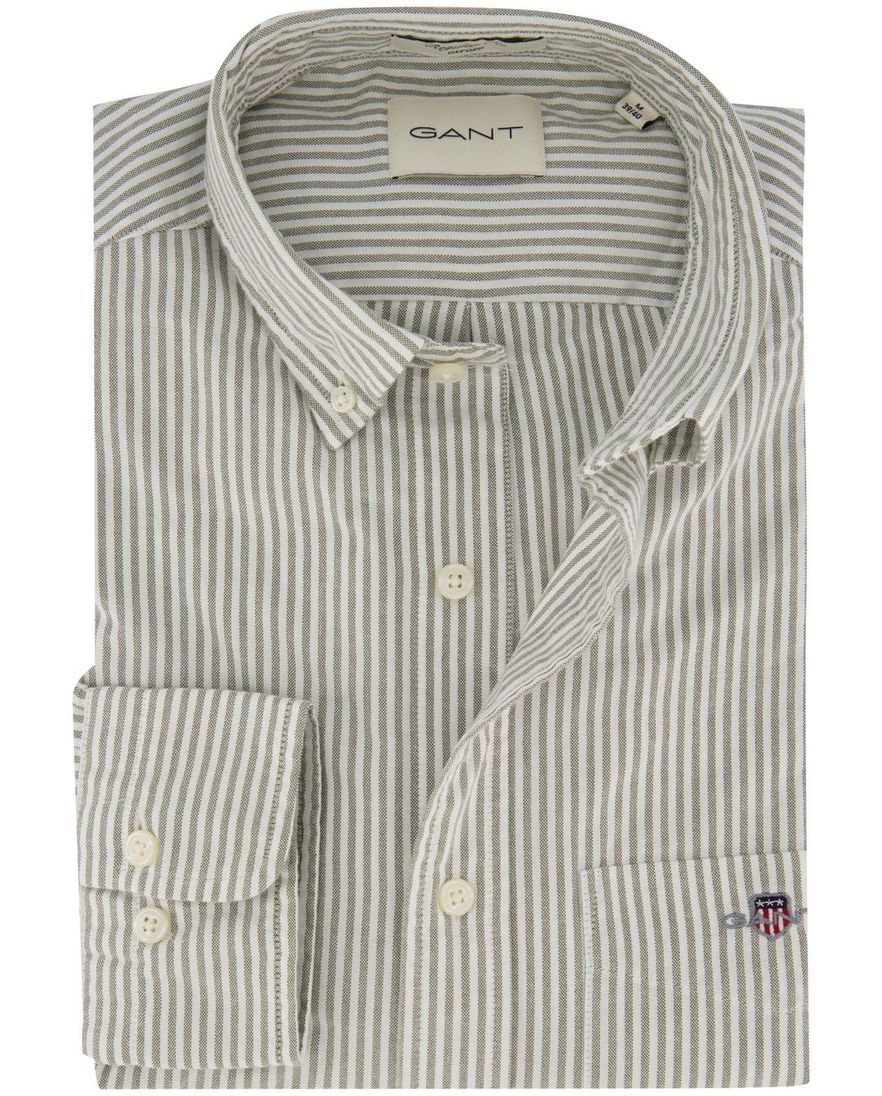 Gant Regular Fit casual overhemd groen gestreept